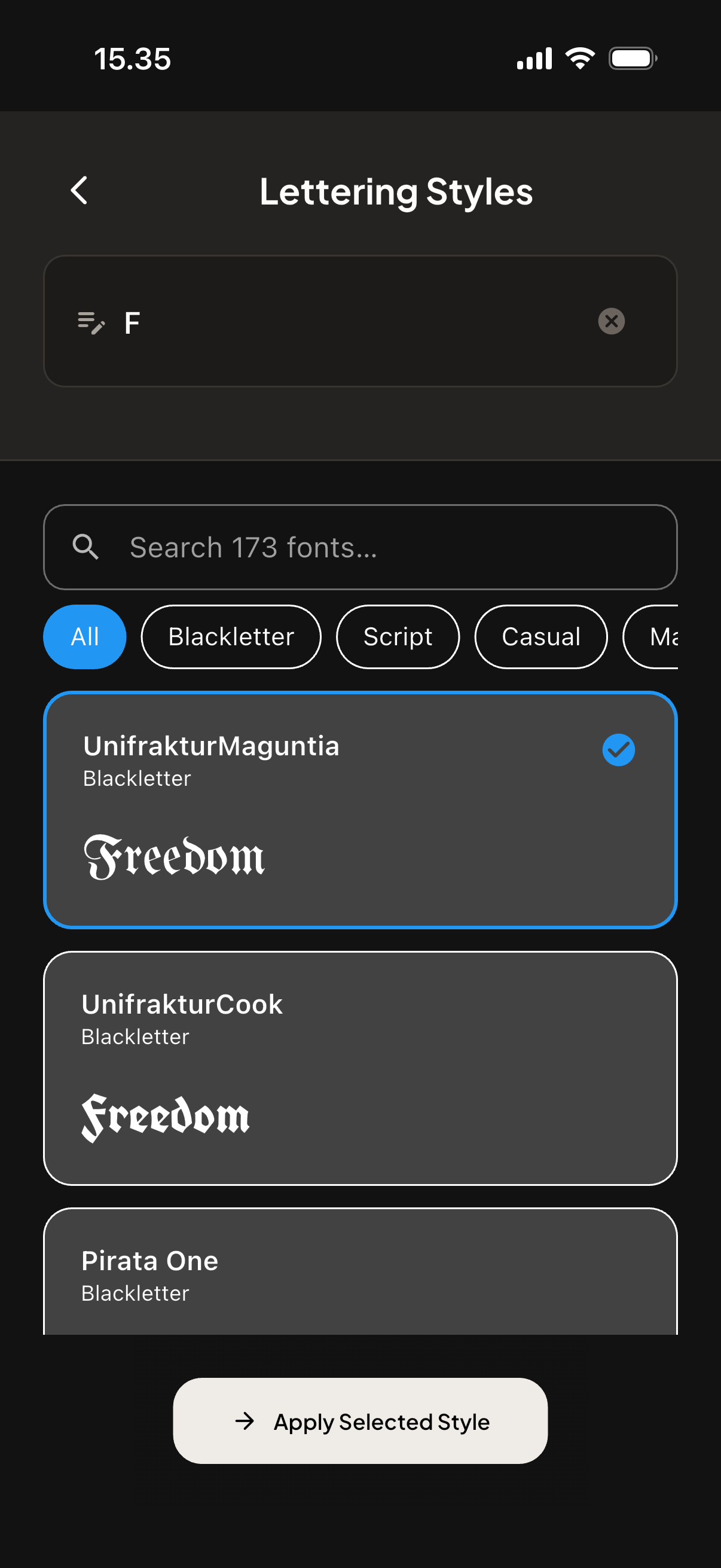 InkProof: Verification error and warning flags screen